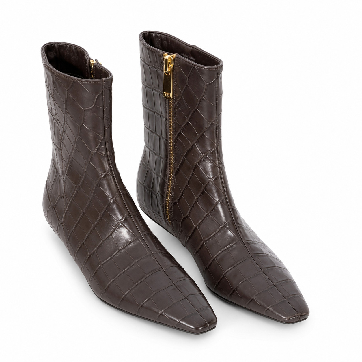 MICHAEL Michael Kors Women’s Brown Croc-Embossed Ankle Boots – Size 7.5M
