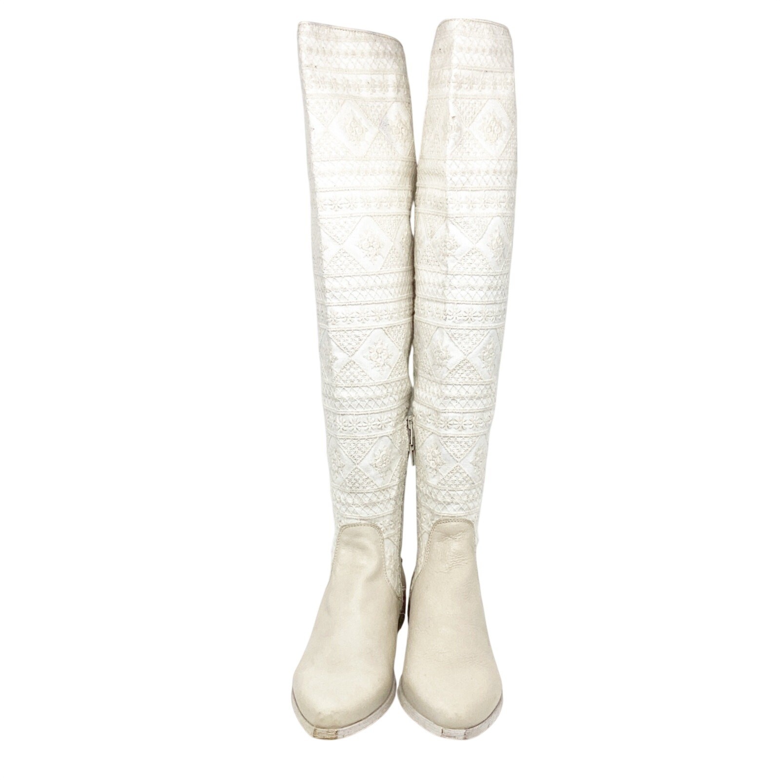 Free People Women’s Bren OTK Crochet Western Cowgirl Boots Size US 8 EU 38