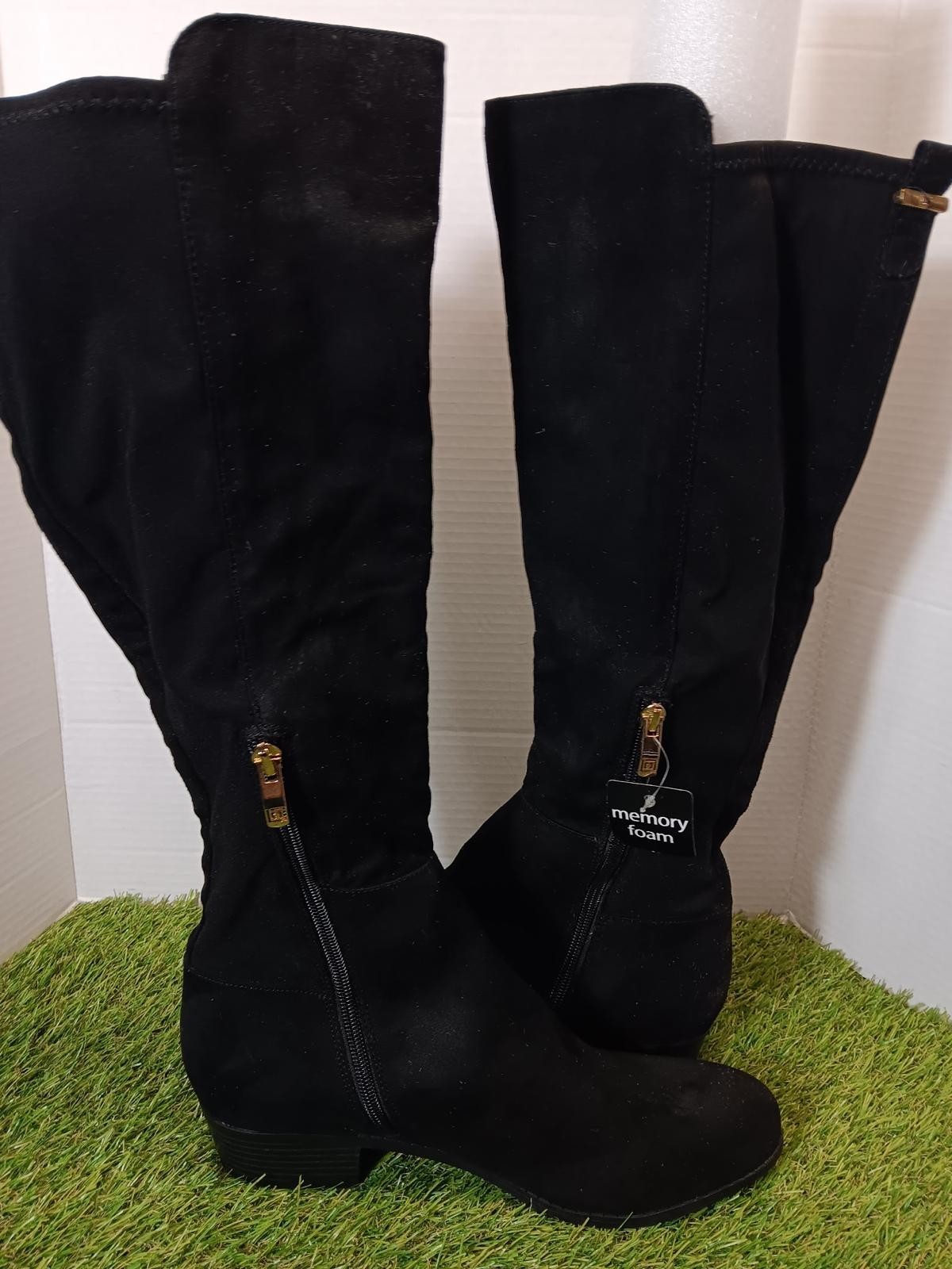 Liz Claiborne Terminal Over The Knee Riding Boots Womens 10M Black Suede Slouch
