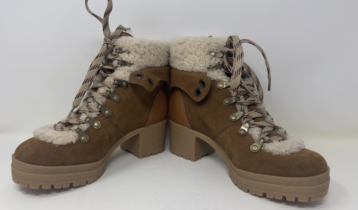 See by Chloé Eileen Shearling-Lined Suede Leather Ankle Boots Women’s Size 6
