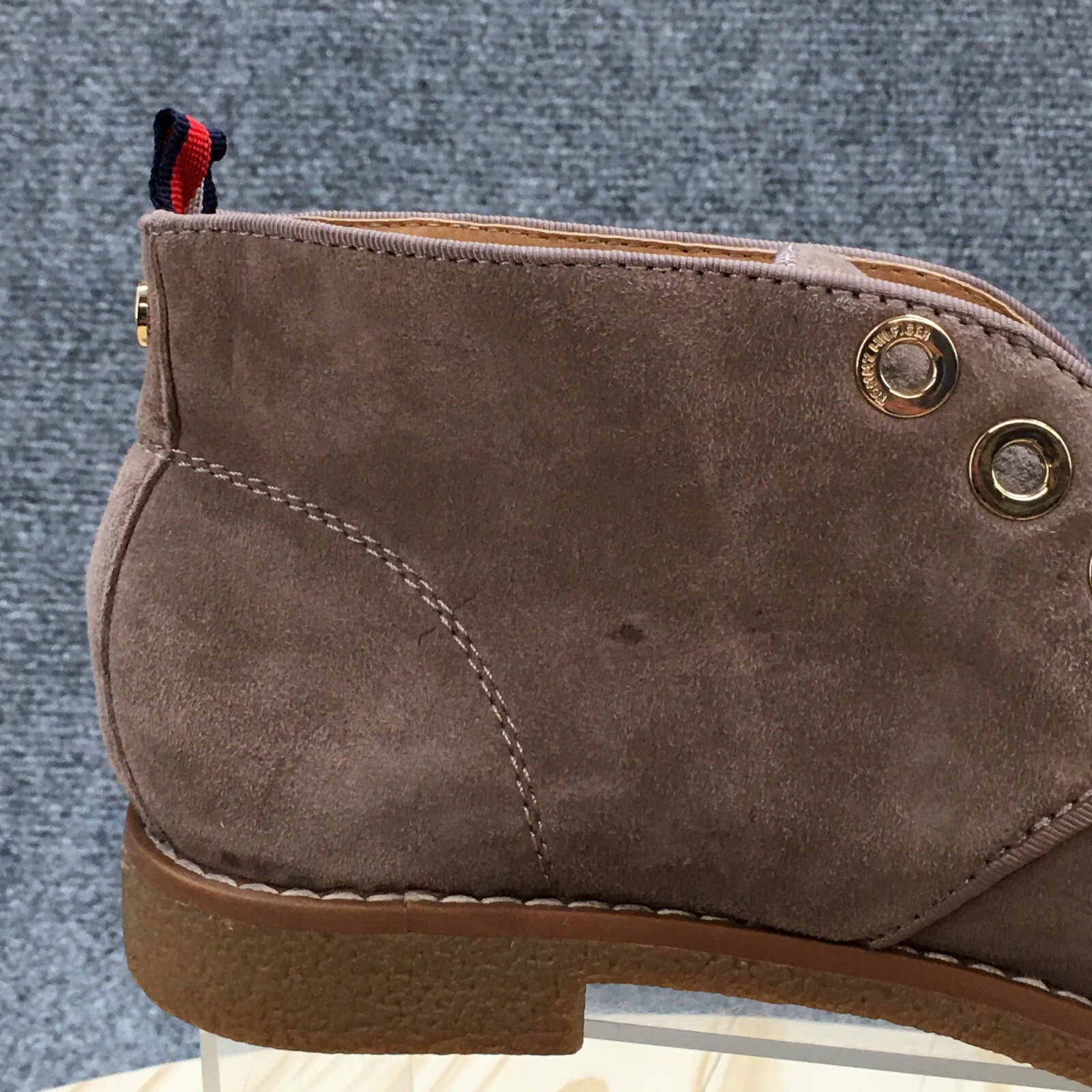 Tommy Hilfiger Boots Womens 6.5M Balbina Chukka Booties Beige Leather Almond Toe