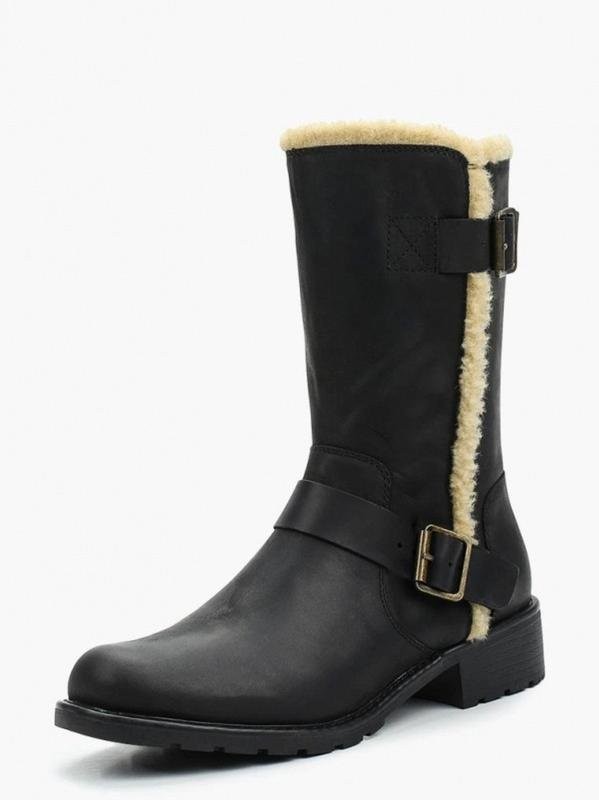 Women Clarks Boots Black Leather 36 #7A5D