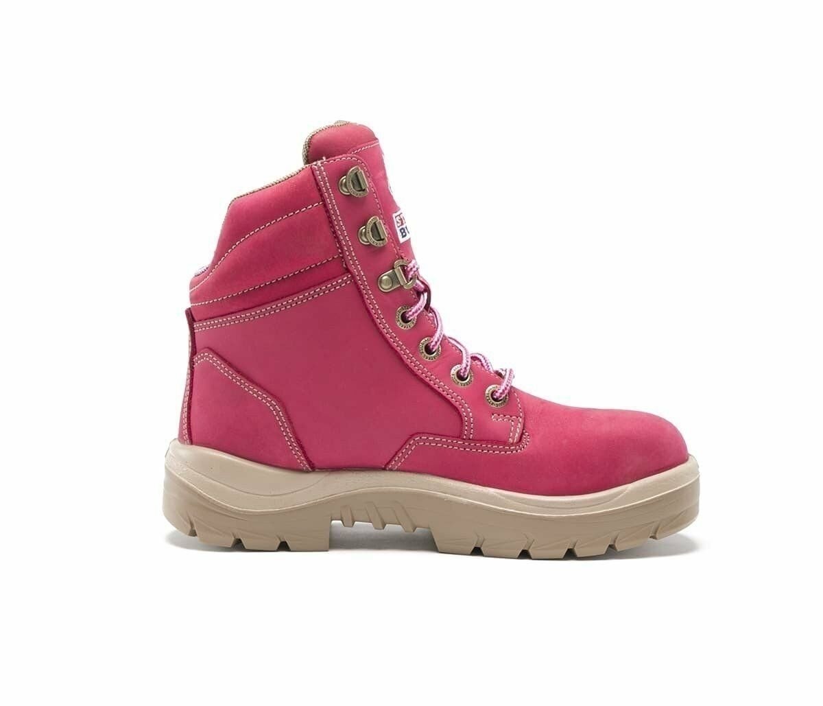 Steel Blue Southern Cross Ladies Steel Toe Boot, Pink