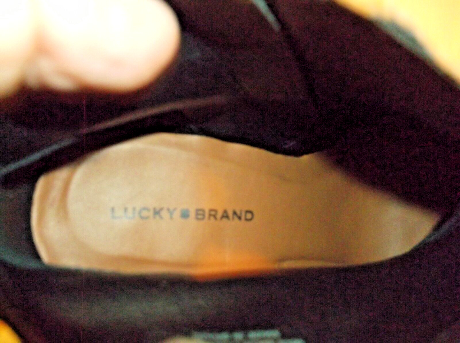 Lucky Brand Women’s Black Suede Pellyon Heeled Zip Bootie Boots 6-1/2 M