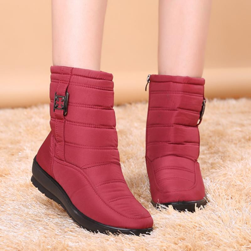 Botas De Invierno Para Mujer Zapatos De Nieve Impermeables Cálidas Botines Moda