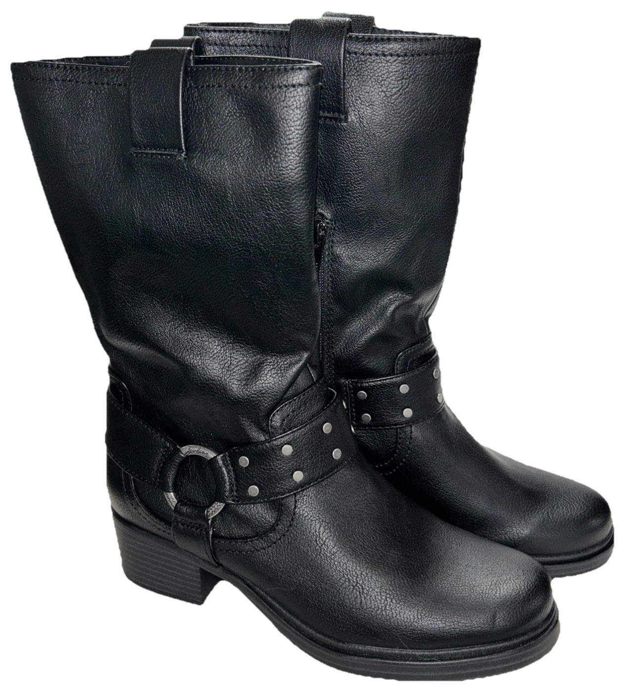 Zodiac Women’s Black Jolie Moto Studded Mid-Calf Boots Size 9 NEW