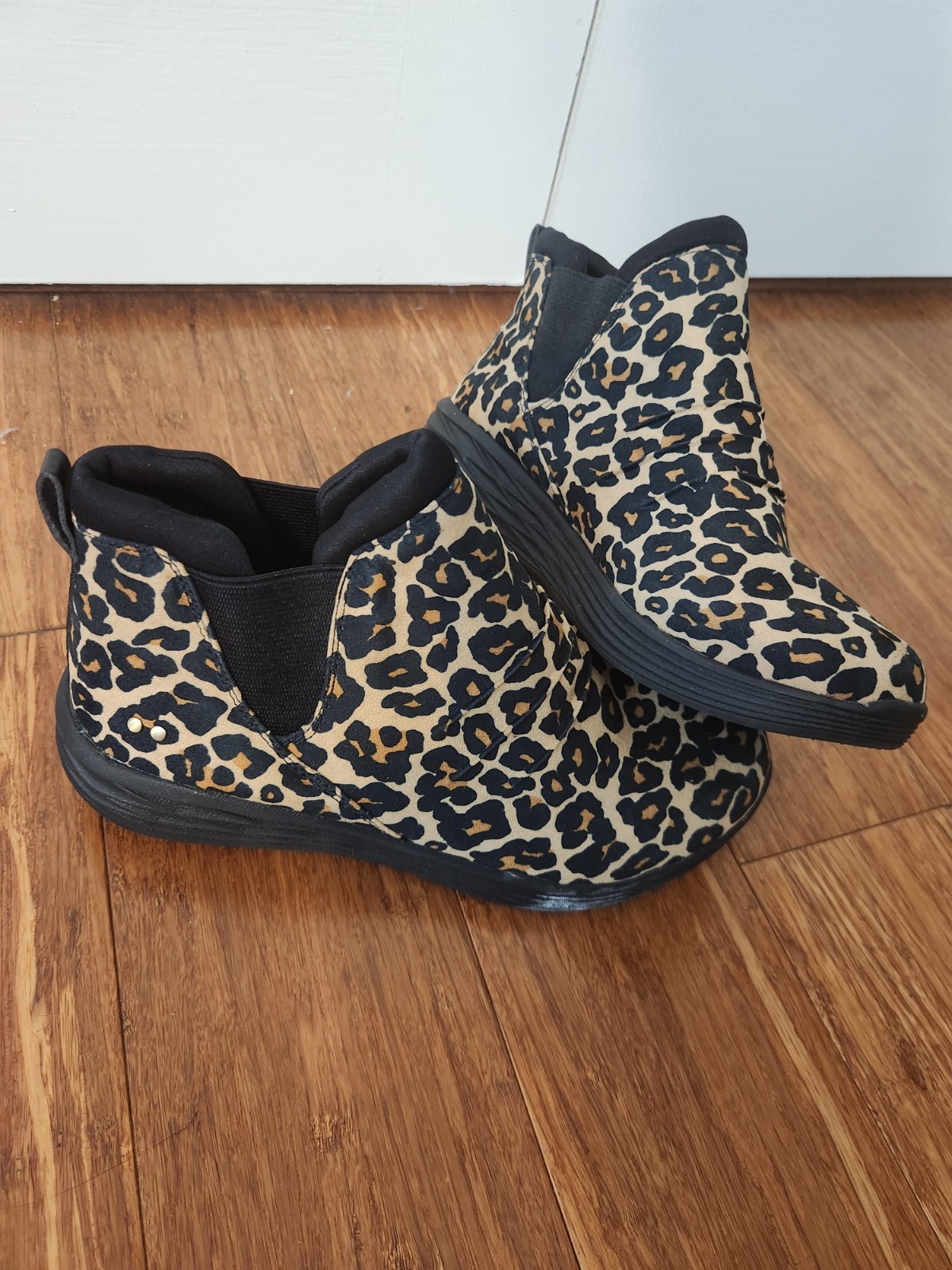 Ryka Women’s Leopard Print Niah Slip-On Ankle Boots, 7.5 Wide
