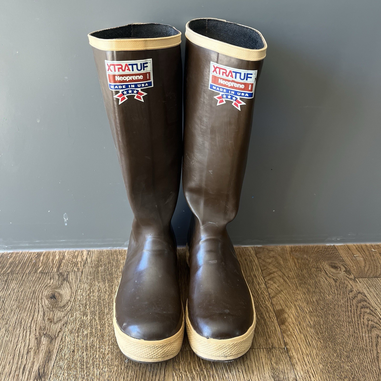 Xtratuf Neoprene Tall Rain Boots Brown USA Waterproof Women’s 7-7.5(See Descr)