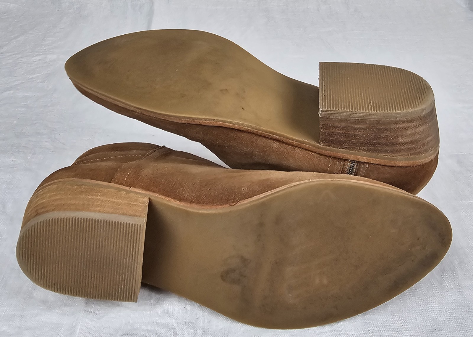 Steve Madden Womens Suede Booties Size 8 Tobii Chestnut Brown 1.5″ Block Heel