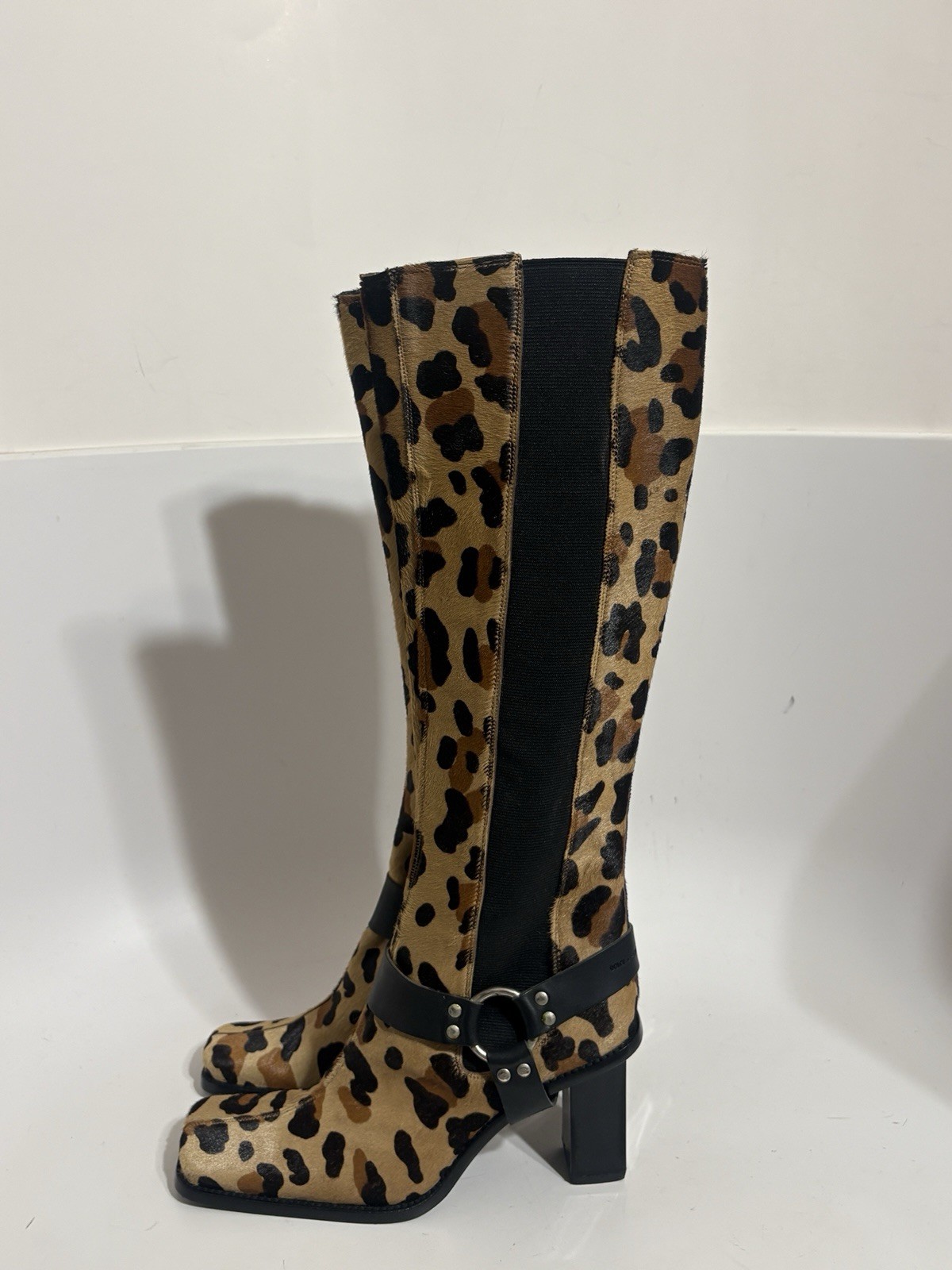 Vtg Dolce & Gabbana AW1999 Leopard Pony Hair Boots 38.5
