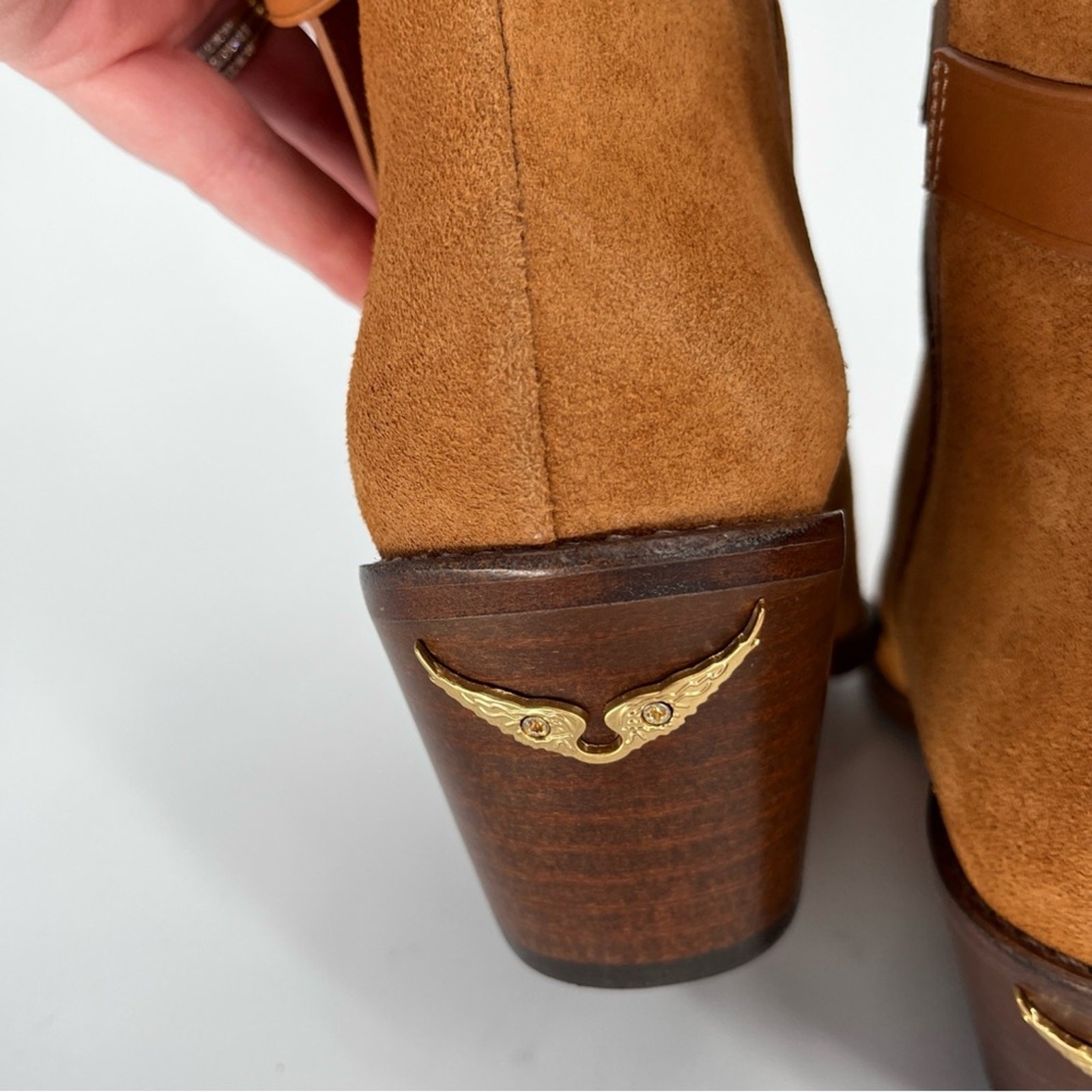 Zadig & Voltaire Tyler Cecilia Buckled Block Heel Boots heritage NWOB – 40(US 9)