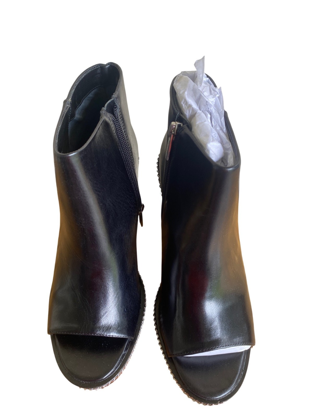 Vince Camuto VC-Bitnny Black Cow Paradise Leather Open Toe Booties Size 9M New