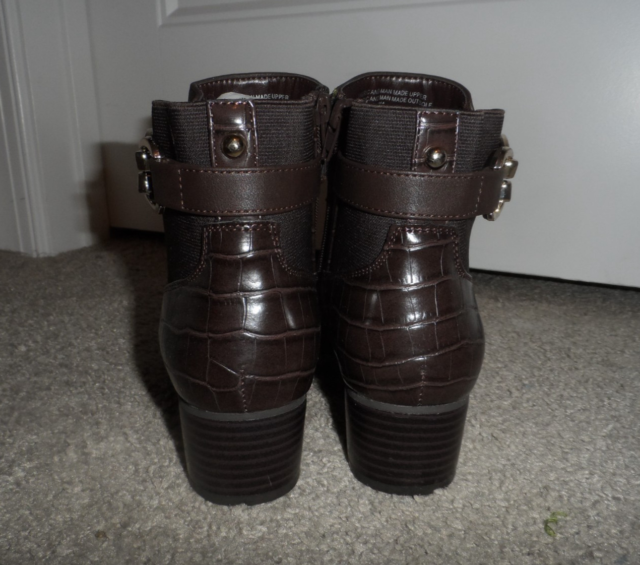 Pretty Karen Scott size 7.5 W Nadine chocolate brown booties boots women NIB