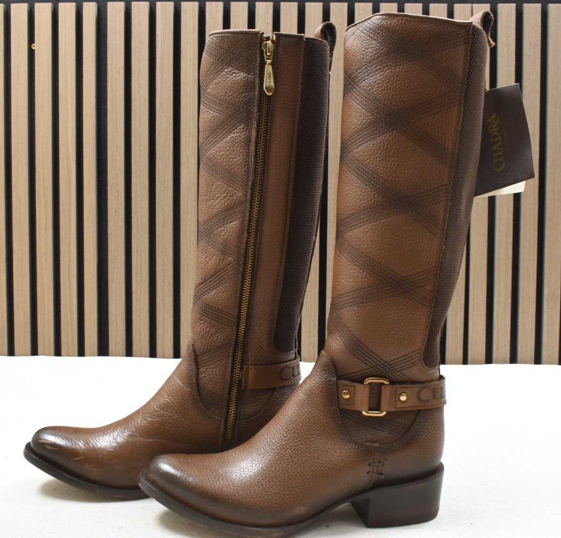 Cuadra Ladies Honey Boot Emroidery & Harness Cowhide Leather CU613 US Size 8.5 M