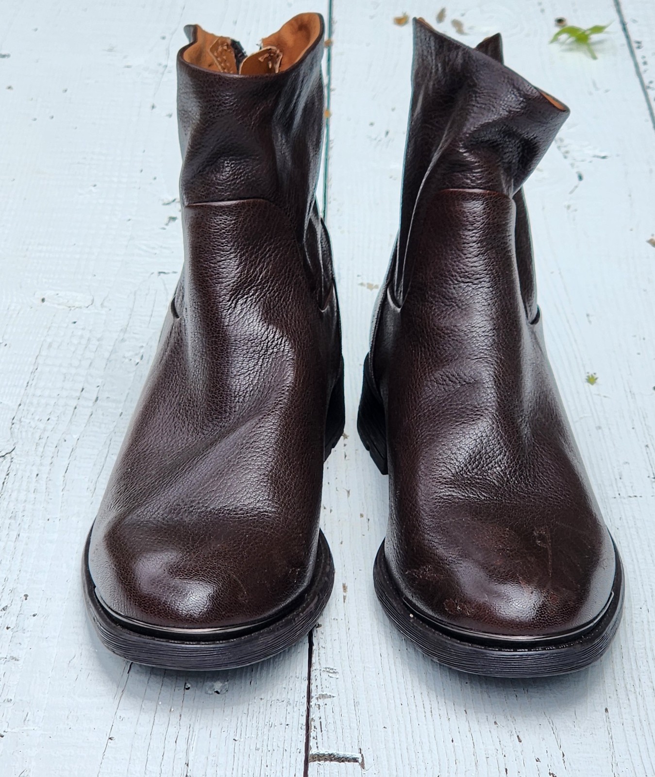 Franco Sarto Marcella Booties Brown Soft Leather Upper Size US 9 /EU 40