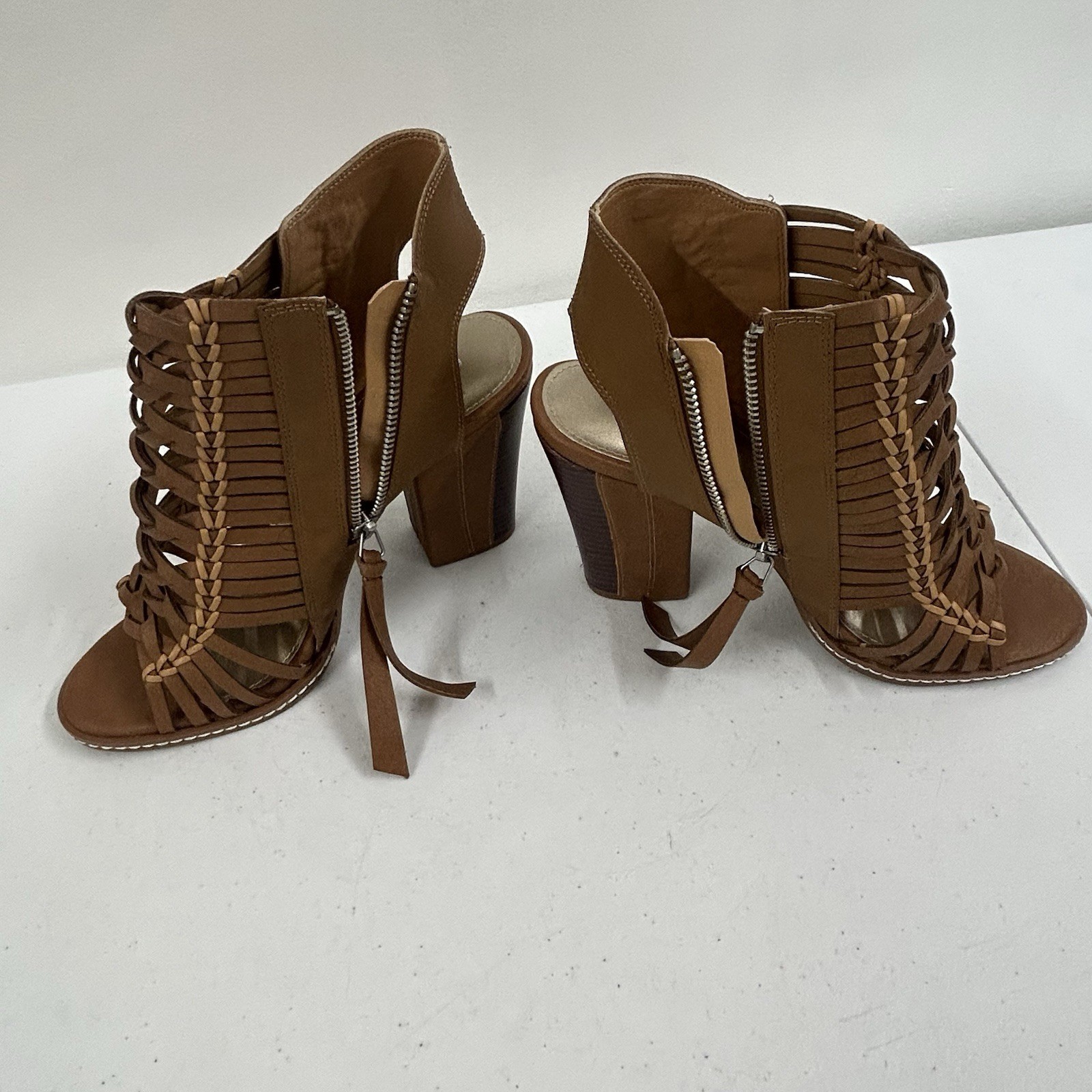 Cato Tan Gladiator Ankle boots booties side zipper size 8.5W New In Box
