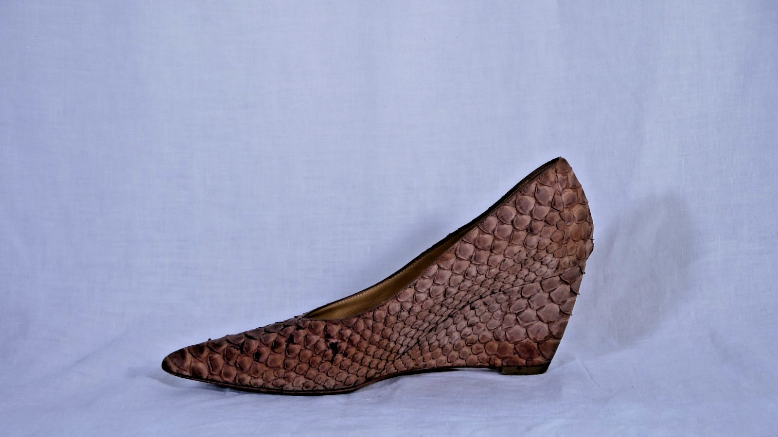 Devi Kroell Beige Snake Skin Boots Size 37
