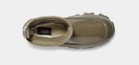 Ugg Classic Mini Rain Boots Waterproof Logo Wool Lined Army Green Size 7 NEW