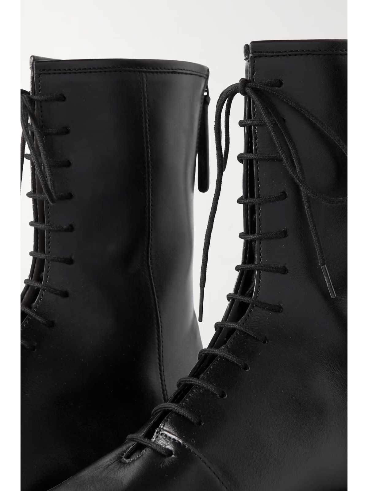 LEGRES Combat Leather Ankle Boots Sheepskin Lined Made In ITALY EU 39 US 9