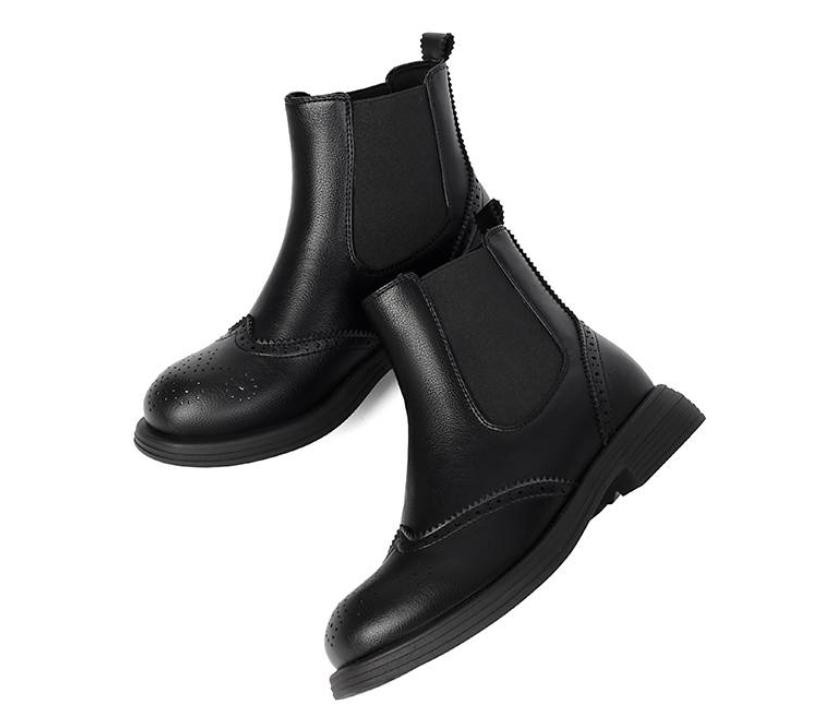 Women’s Faux Leather Carved Pull On Ankle Boots Casual Dress Outdoor Work Shoes