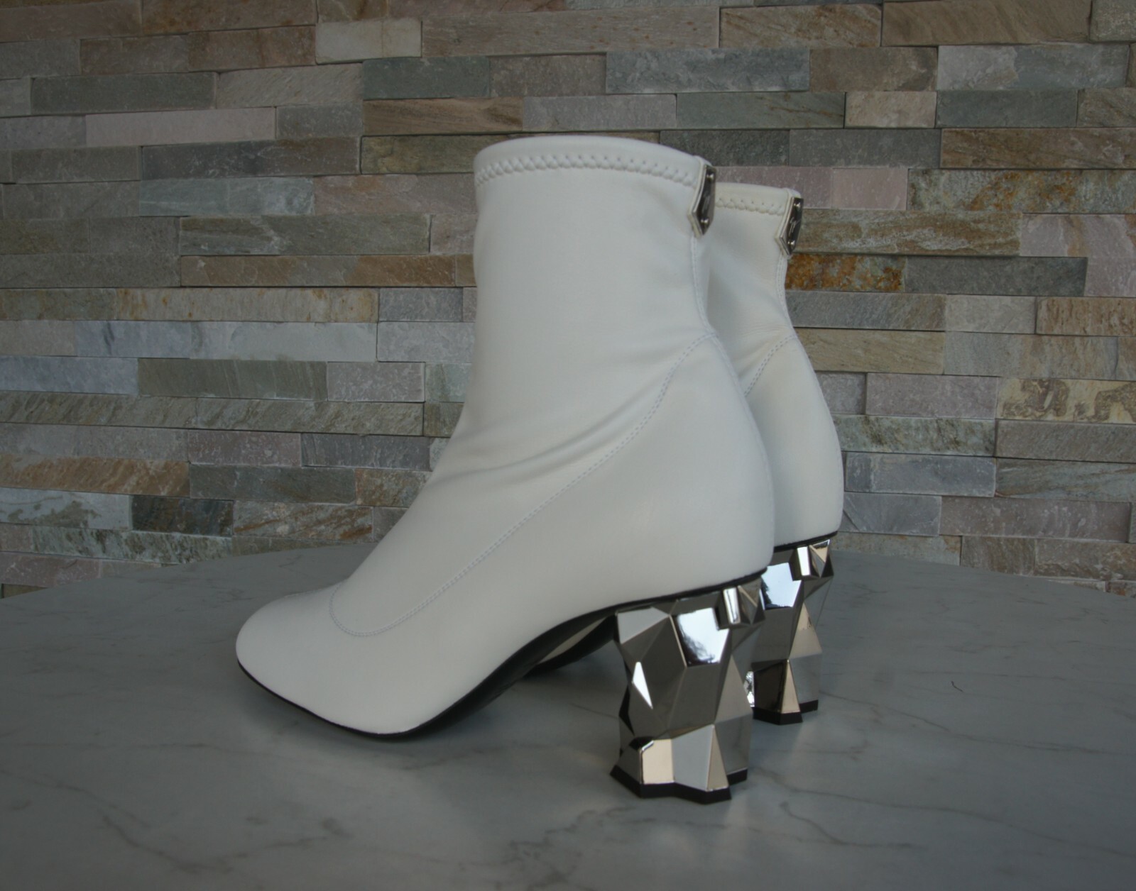 Giuseppe Zanotti 38.5 ankle boots shoes stretch white former RRP €795
