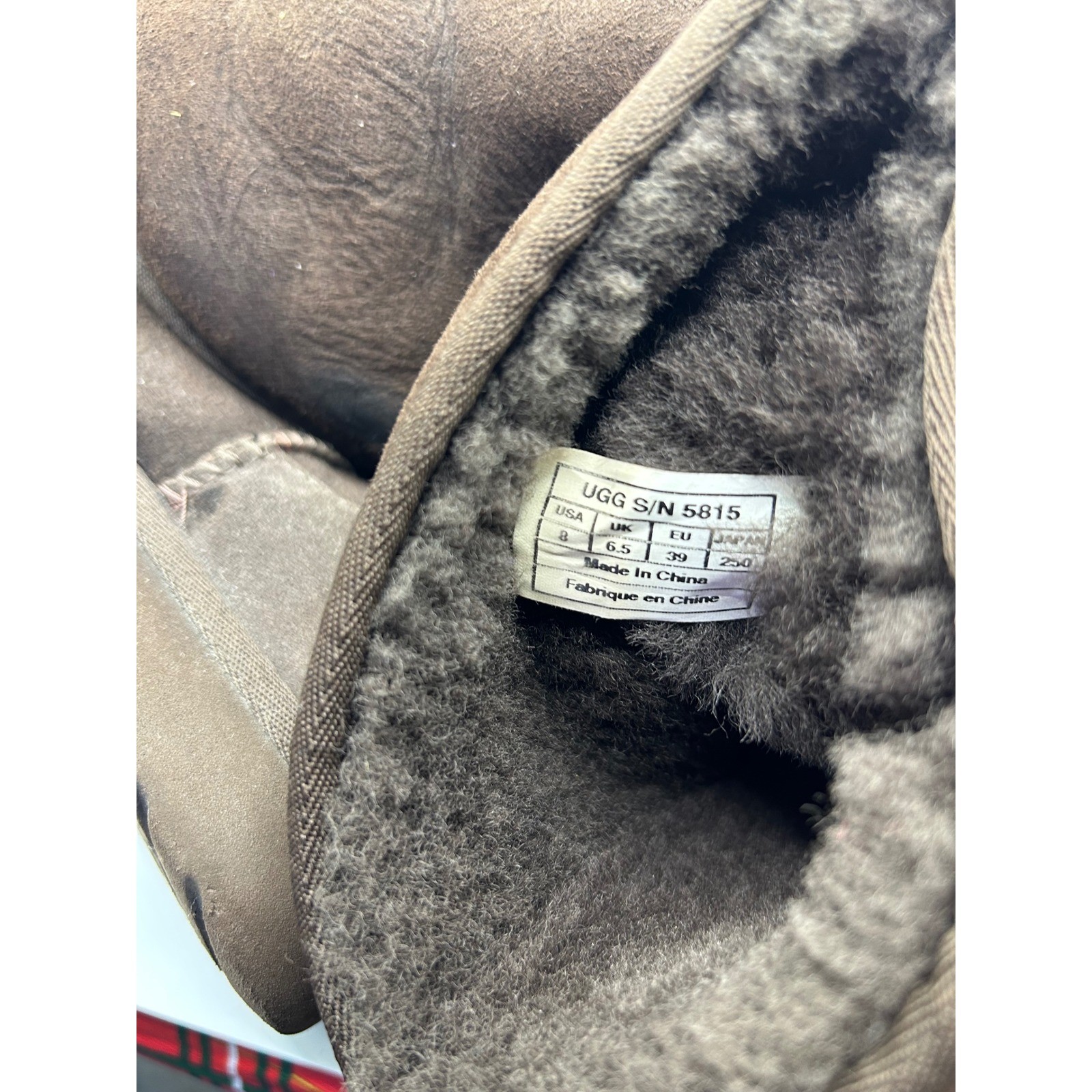 UGG Australia Tall Boots Chocolate Brown Suede Sheepskin Lined Size 8