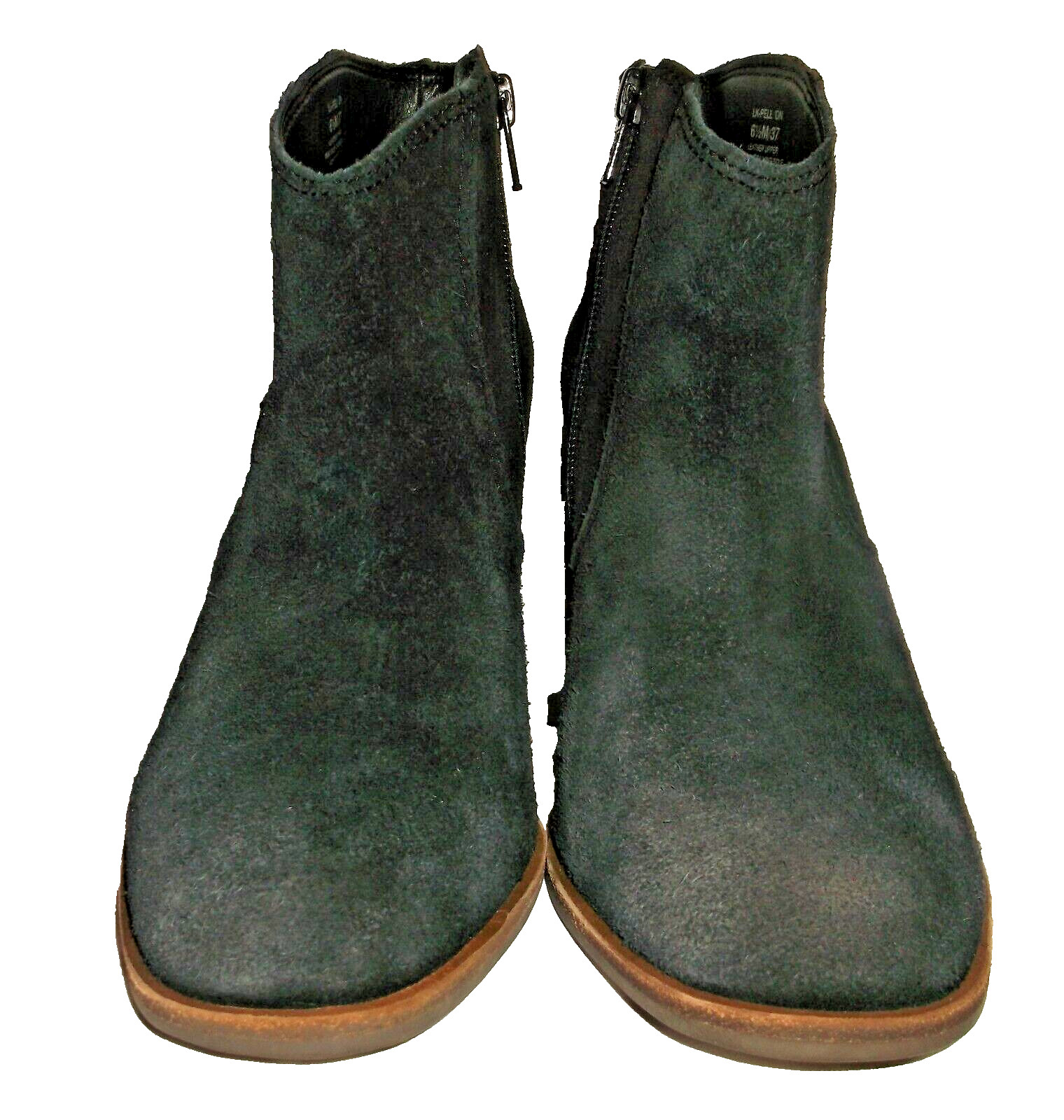 Lucky Brand Women’s Black Suede Pellyon Heeled Zip Bootie Boots 6-1/2 M
