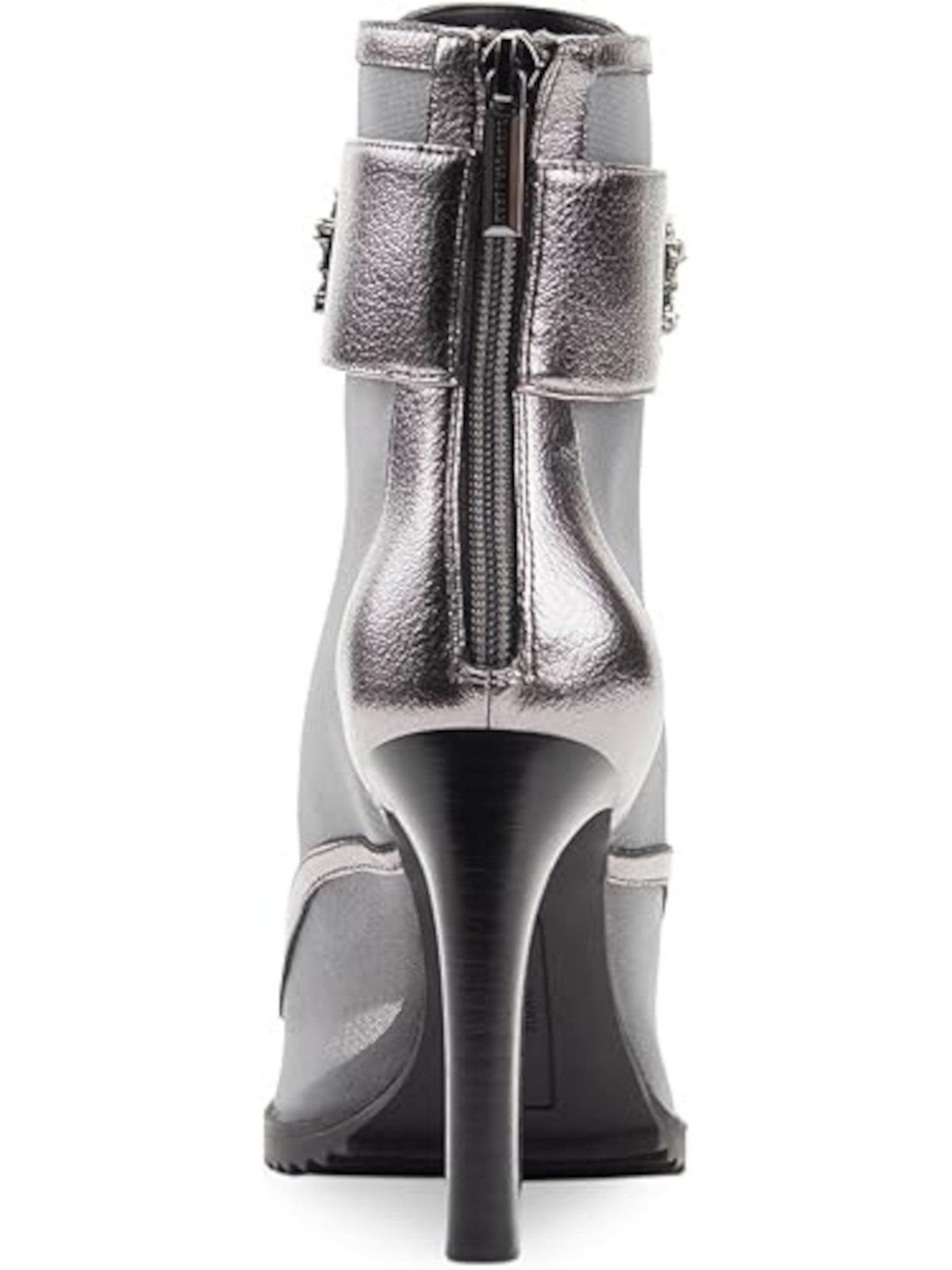 KARL LAGERFELD PARIS Womens Silver Gem Blayze Toe Stiletto Booties 5 M