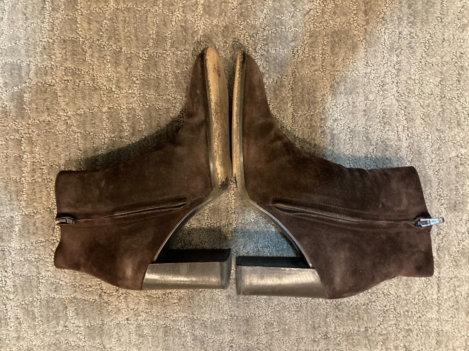 Vintage J. Crew Brown Suede Ankle Boots SIZE 8.5 MADE IN ITALY