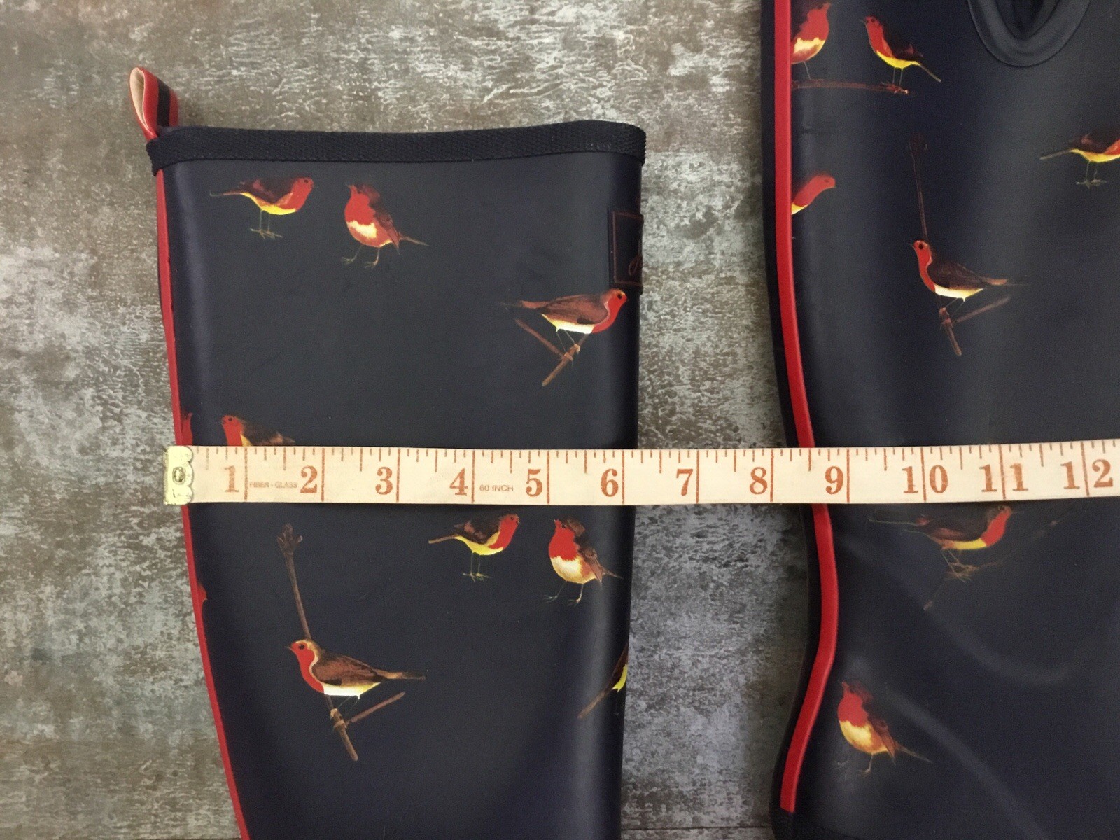 Women’s Joules Tall Rain Boots Sz 9 Welly Print Robin Bird Navy Red New NIB 2015