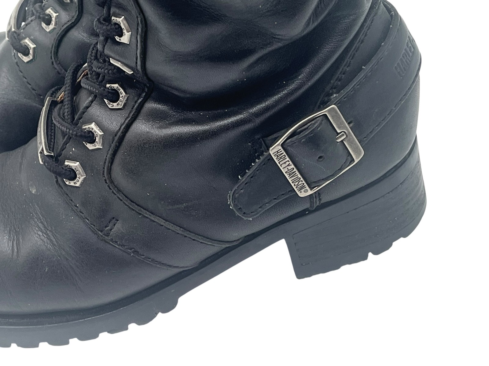 Harley-Davidson Women’s Alana Black Leather Motorcycle Biker Boots Size 7.5