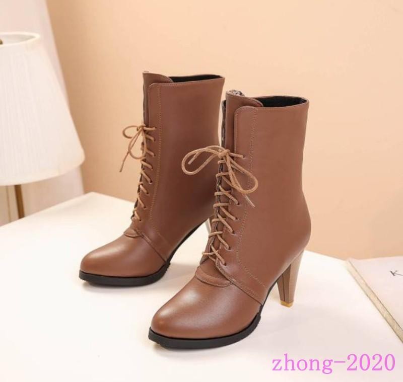 Womens Round Toe Lace up Ankle Boots Block Heels Casual Dress Outdoor Work Shoes