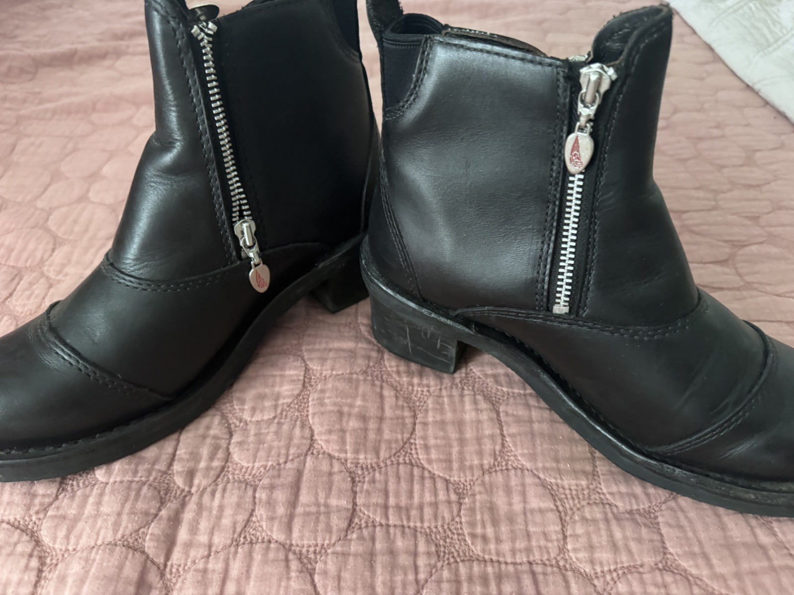 Red Wing 1671 Harley Davidson Motorcycle Boots Double Zip Women’s 7.5