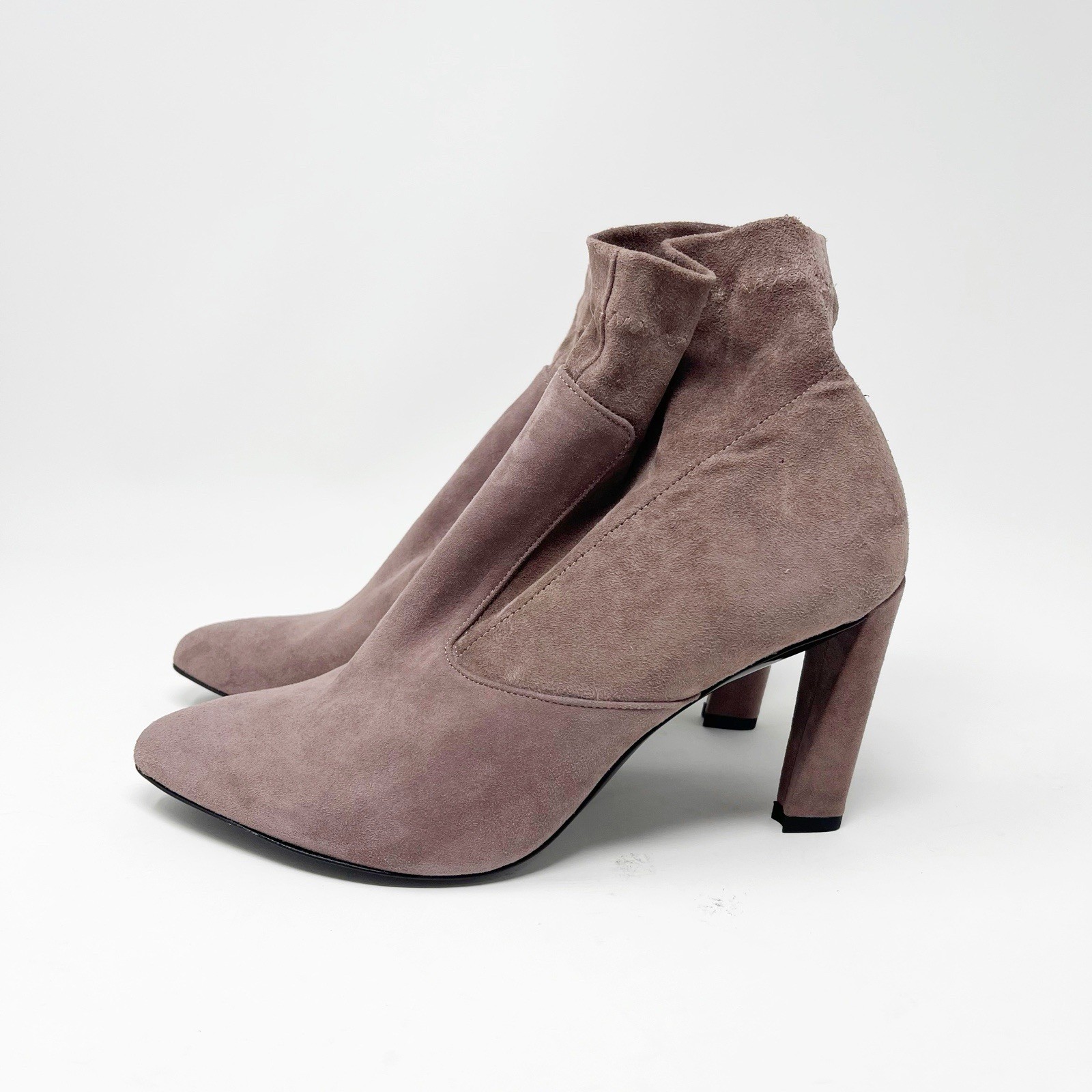 Robert Clergerie Paris Sandalwood Suede Stretch Ankle Boots Made in France 6.5