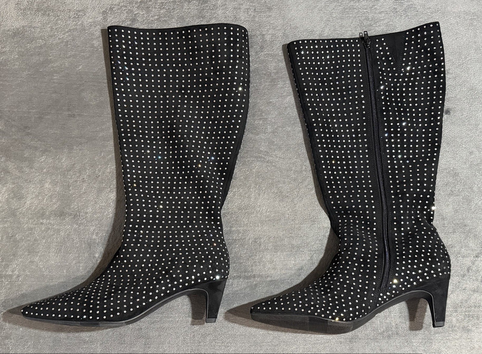 Torrid Embellished Kitten Heel Knee Boot Black Size 11WW New W/O Box
