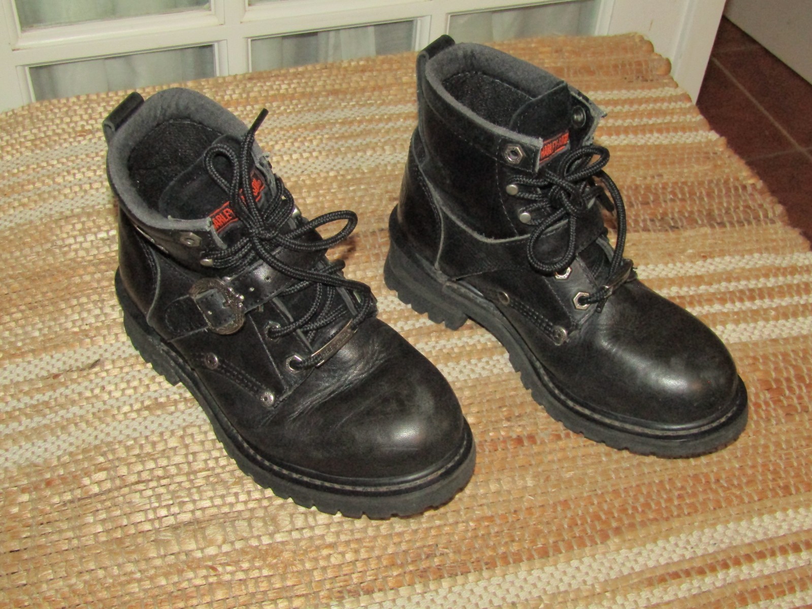 Harley Davidson Boots Women’s Size 6 Black Leather Ankle Biker Motorcycle #81024