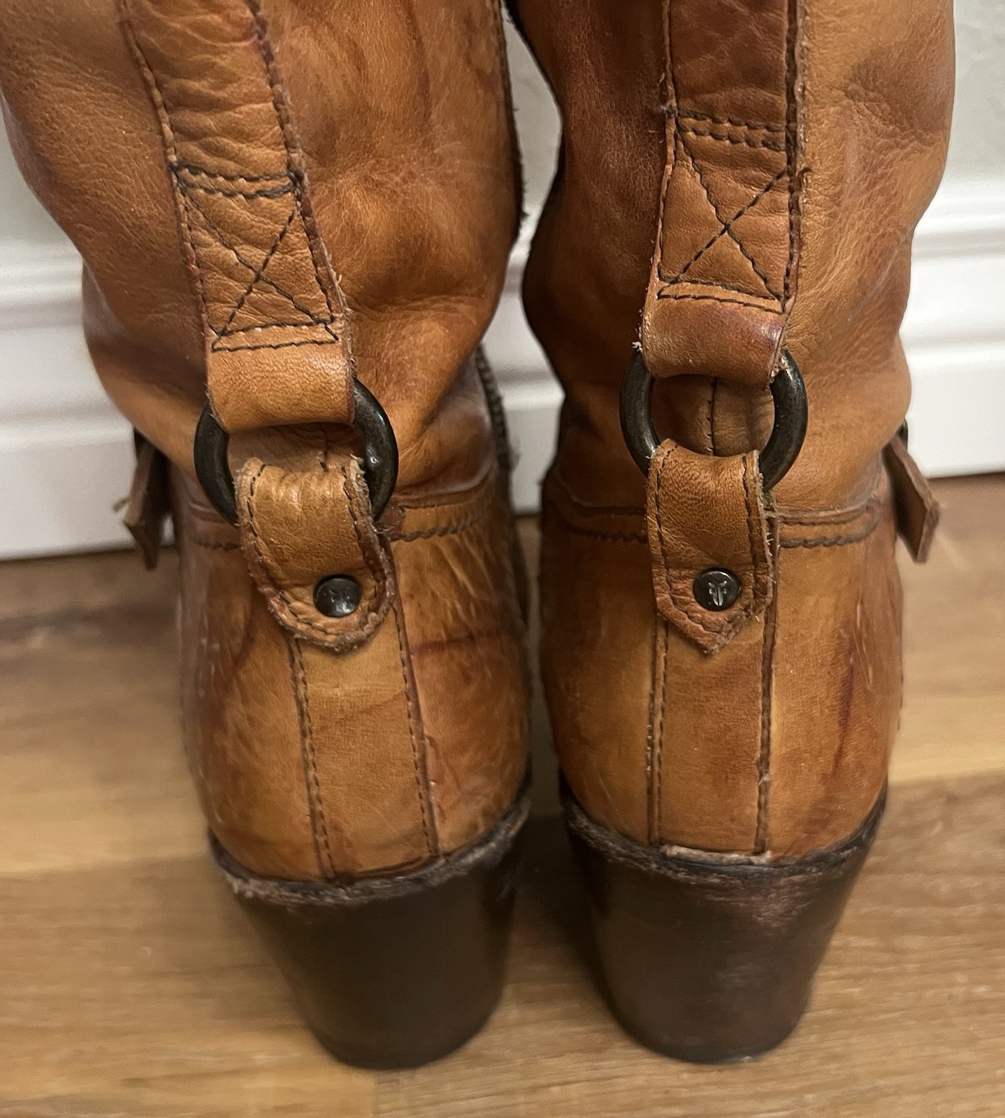 FRYE Carmen Harness Tall Boot Leather Riding Biker Boots Womens 8 C