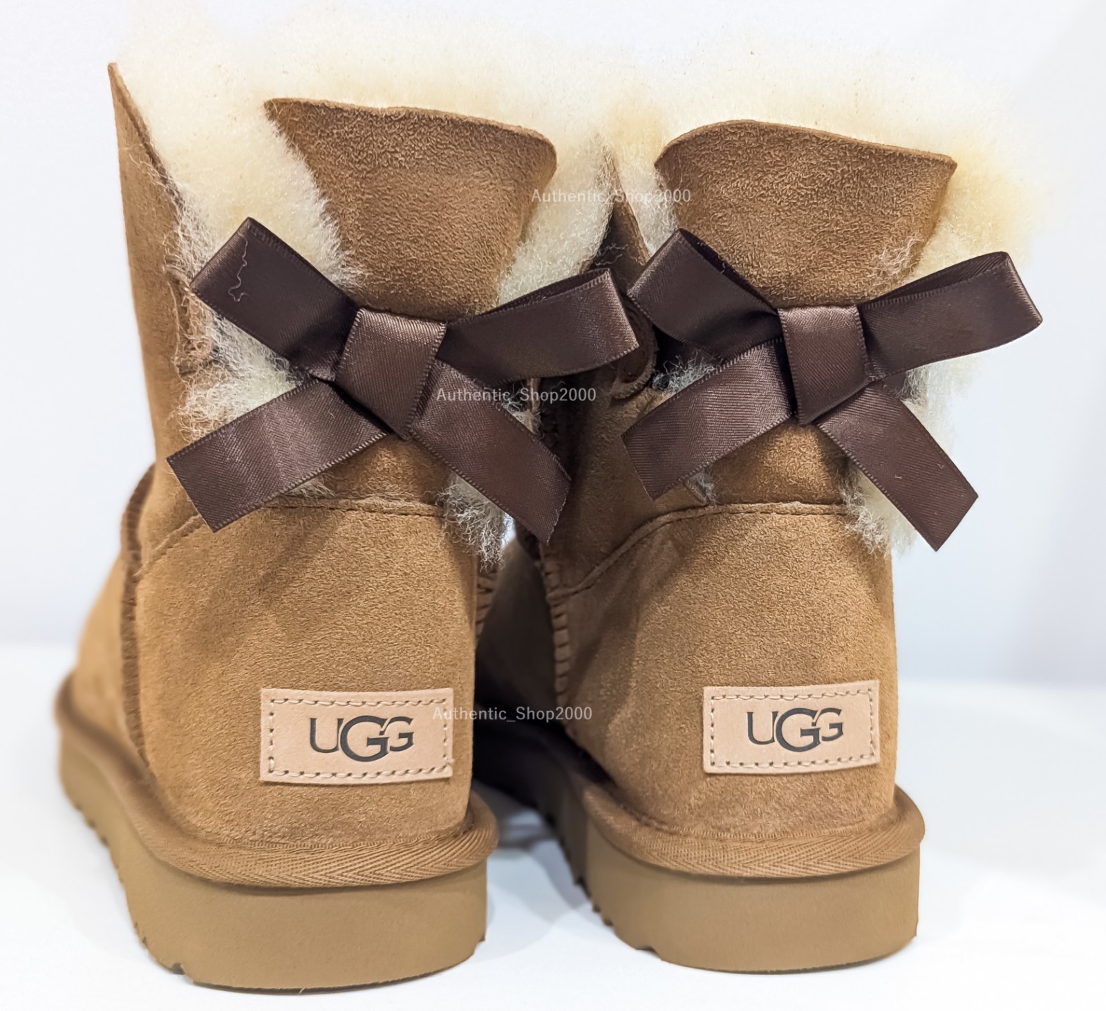 NEW in Box 100% Authentic UGG Women’s Mini Bailey Bow II Comfort Boots Chestnut