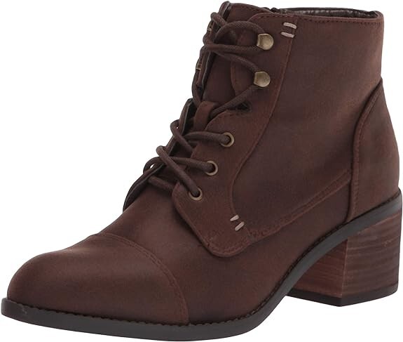 Bella Vita Women’s 5 M Block Heel Ankle Boots Lace Up Size Zip Dark Brown NEW