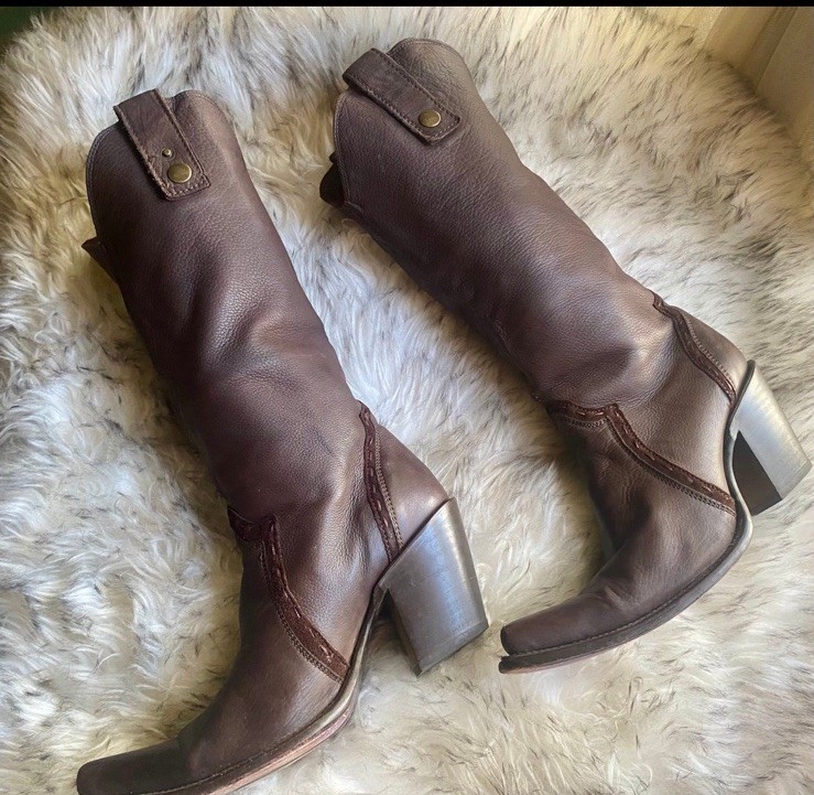 Cuadra Women’s Chocolate Calfskin Leather Western Boots 1W52AT SZ 8