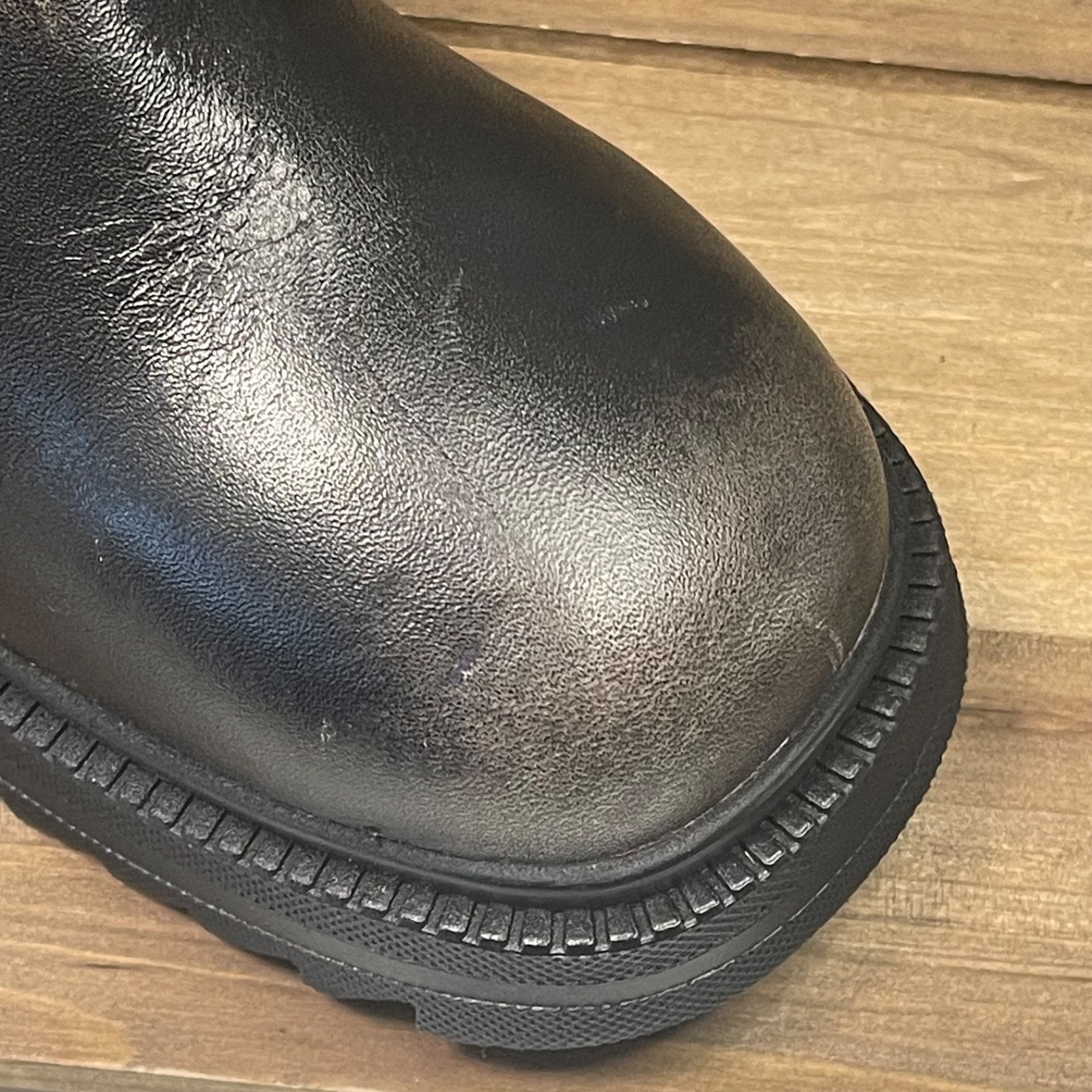 Steve Madden Women’s Gates Chelsea Boots Size 8.5 Black Distressed Leather