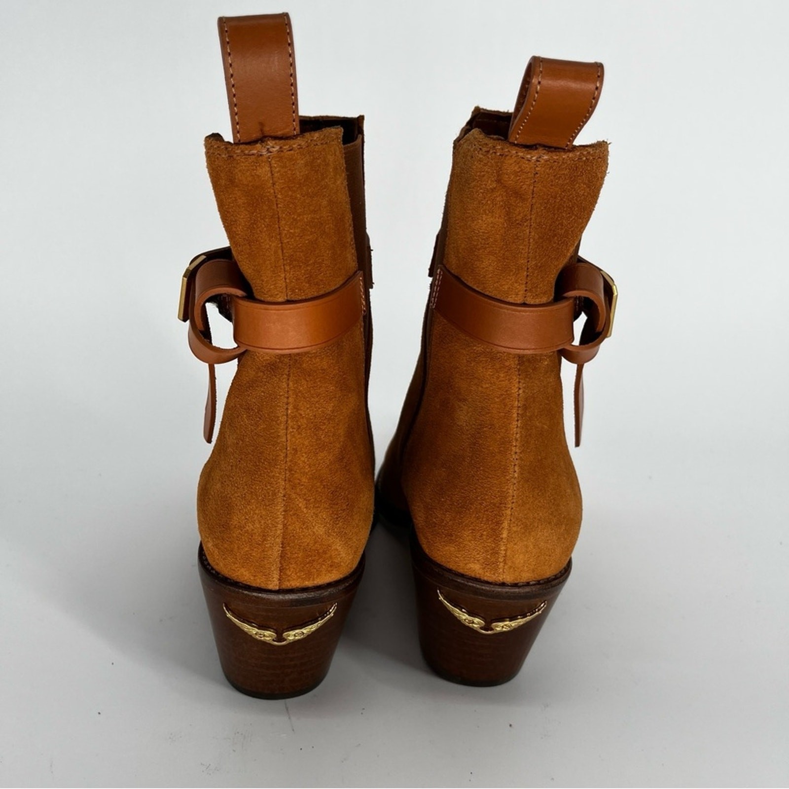 Zadig & Voltaire Tyler Cecilia Buckled Block Heel Boots heritage NWOB – 40(US 9)