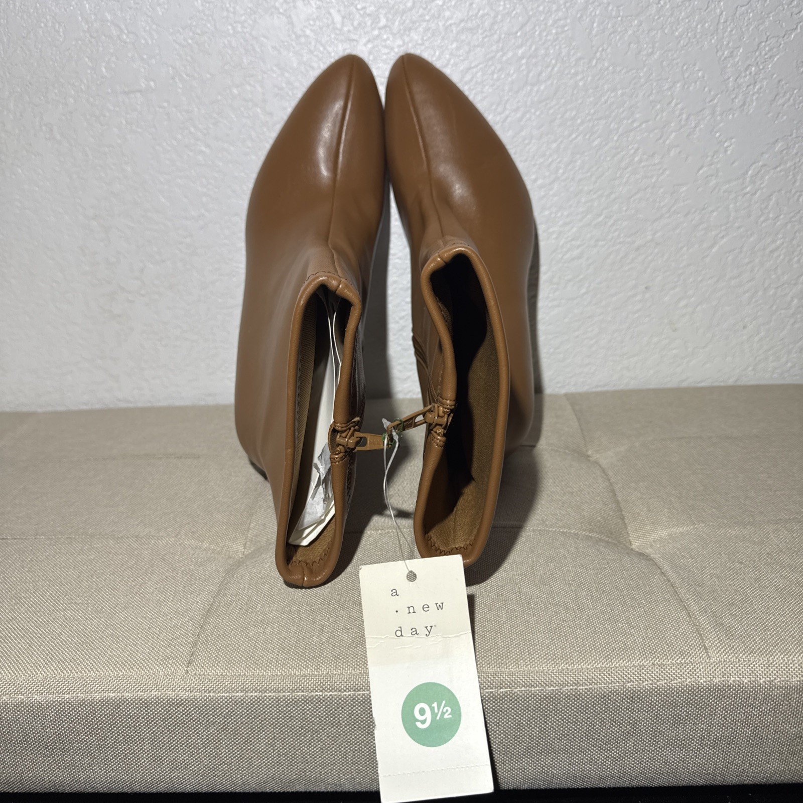 A New Day Women’s Jocelyn Wedge Stretch Dress Boots – Camel 9.5