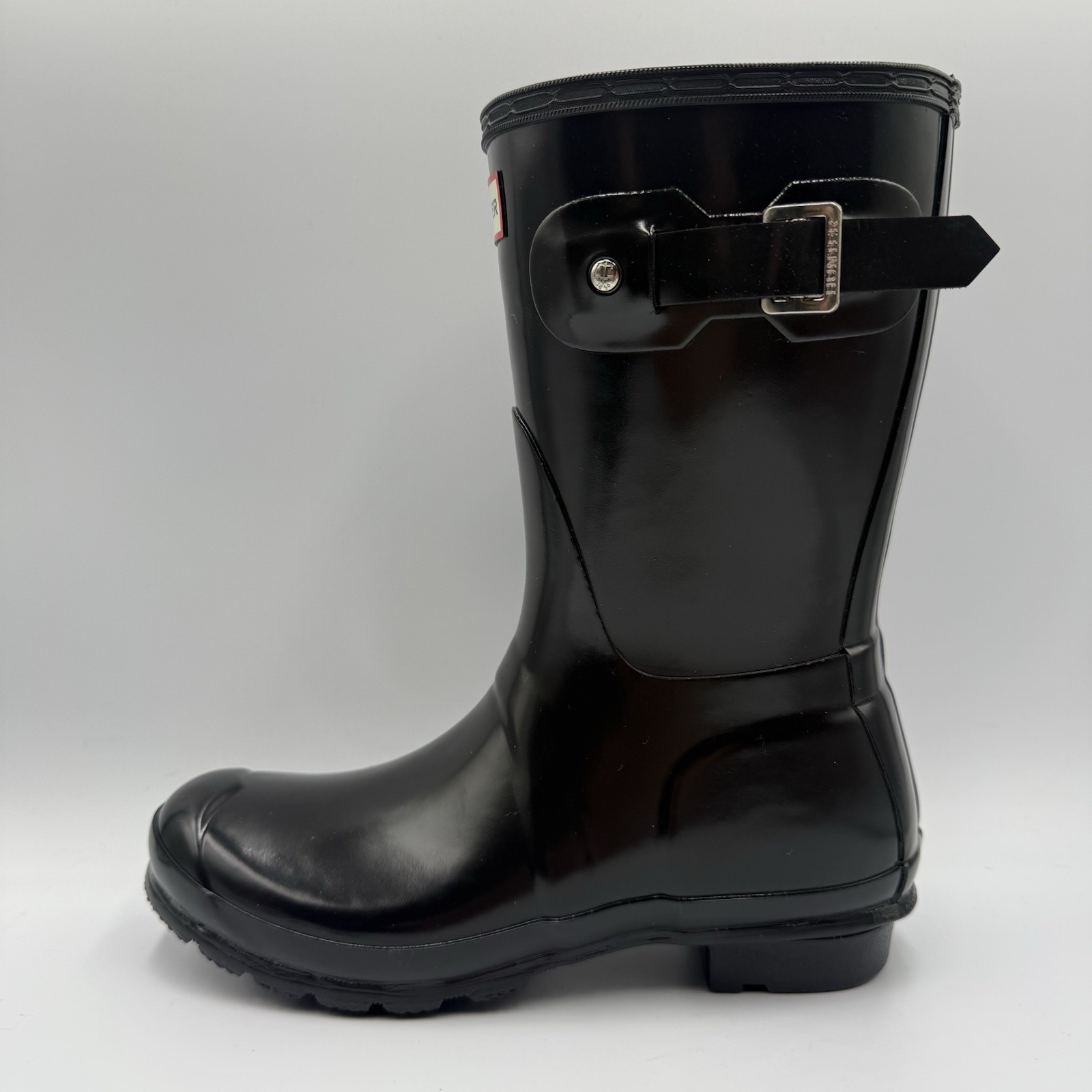 NEW Hunter Original Short Gloss Rain Boots Black Women’s 7 EU 38 Waterproof