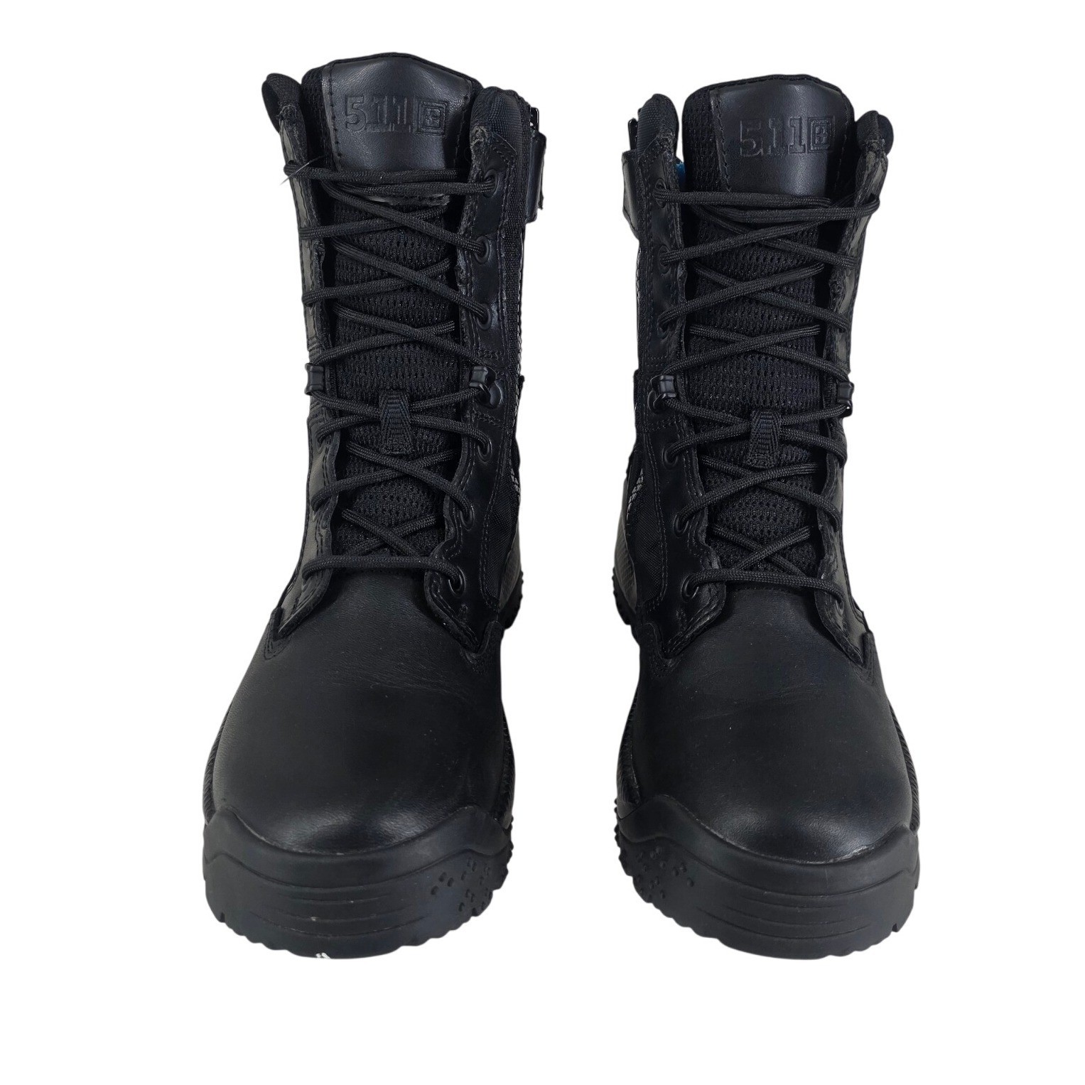 5.11 Tactical Black Leather Canvas Duty Boots Womens 7.5 ATAC 2.0 8″ Side Zip