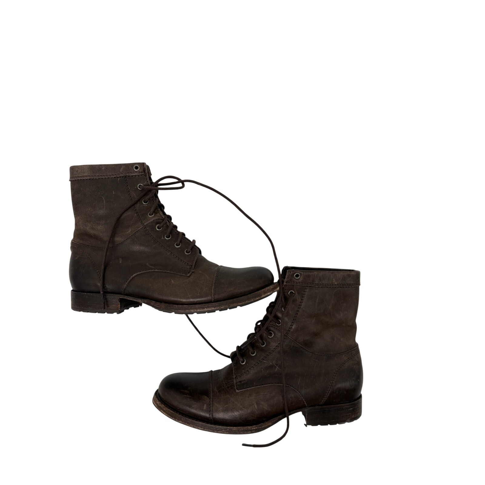 Frye Women’s Erin Lug Combat Boots Rustic Brown Leather 6 Womens