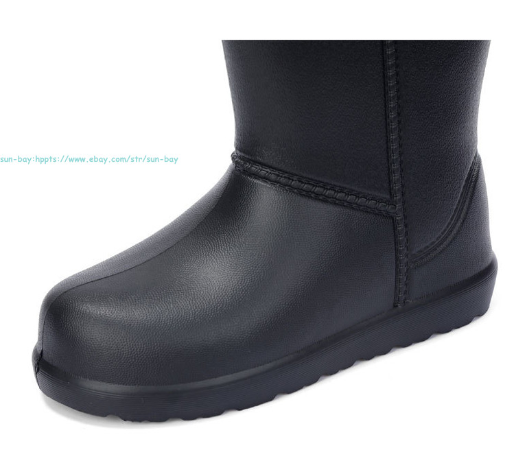 Men Women Waterproof Boots Warm Fleece lined Shoes Winter Fishing Rain Boots EVA
