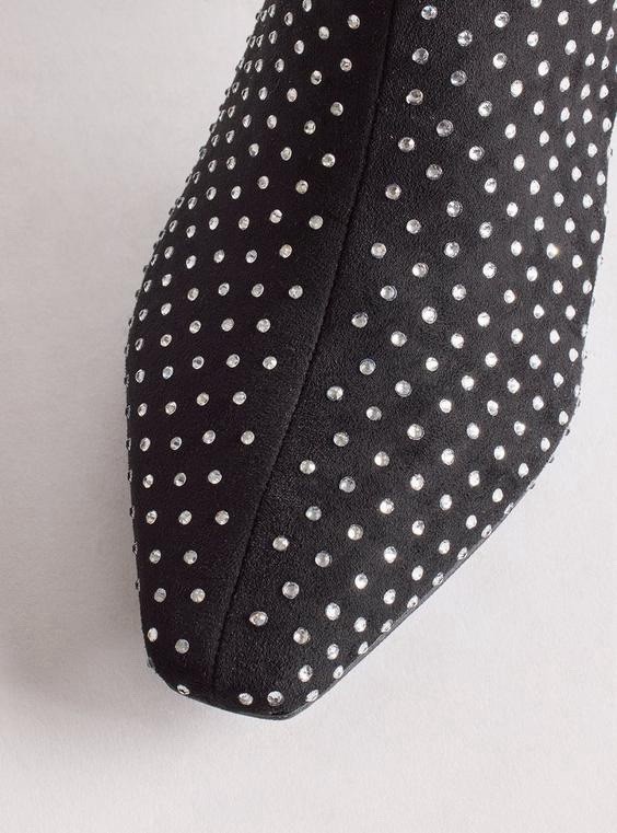 Torrid Embellished Kitten Heel Knee Boot Black Size 11WW New W/O Box