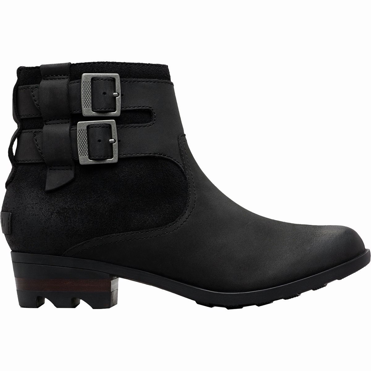 Women’s Sorel Lola Booties Black Moto Casual Heel Boot Sz 9 EUC W/original Box