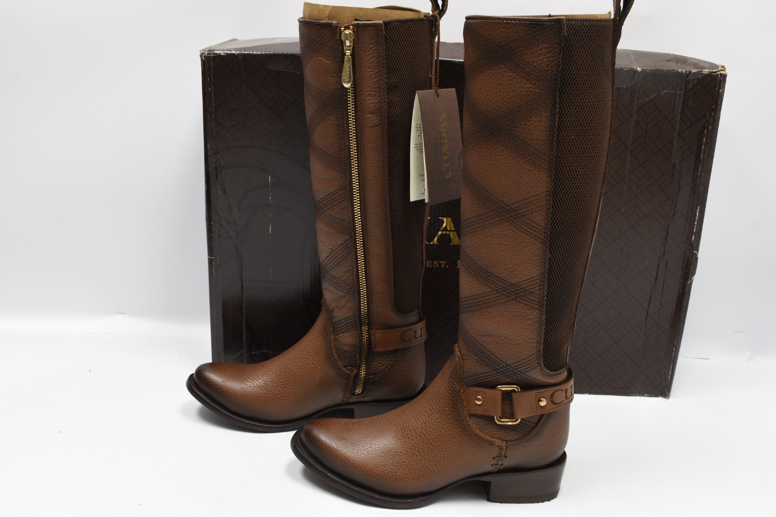 Cuadra Ladies Honey Boot Emroidery & Harness Cowhide Leather CU613 US Size 6 M